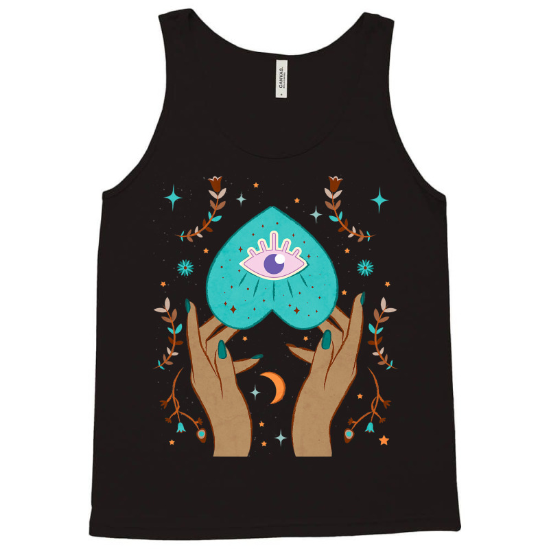 Celestial Boho Cottagecore Aesthetic Moon Evil Eye Tank Top | Artistshot