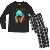 Celestial Boho Cottagecore Aesthetic Moon Evil Eye Men's Long Sleeve Pajama Set | Artistshot