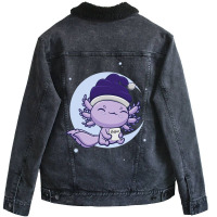 Axolotl Coffee Mug Christmas Vaporwave Aesthetic K Unisex Sherpa-lined Denim Jacket | Artistshot