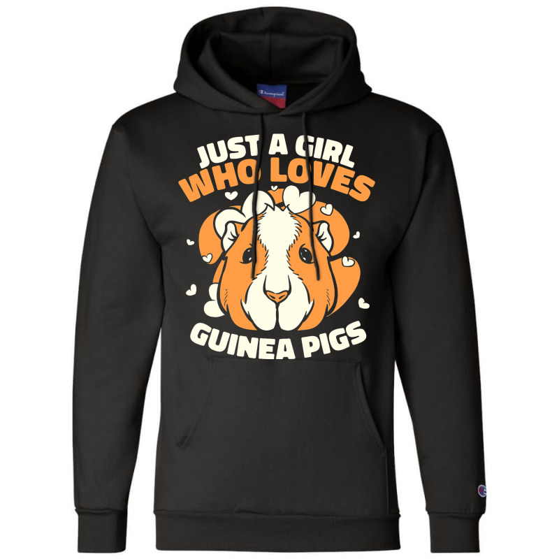 A Girl Who Lives Guinea Pigs Long Hair Guinea Pigs Champion Hoodie | Artistshot