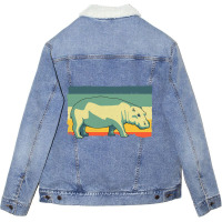 Funny Hippopotamus Design For Men Women Kids Hippo Unisex Sherpa-lined Denim Jacket | Artistshot