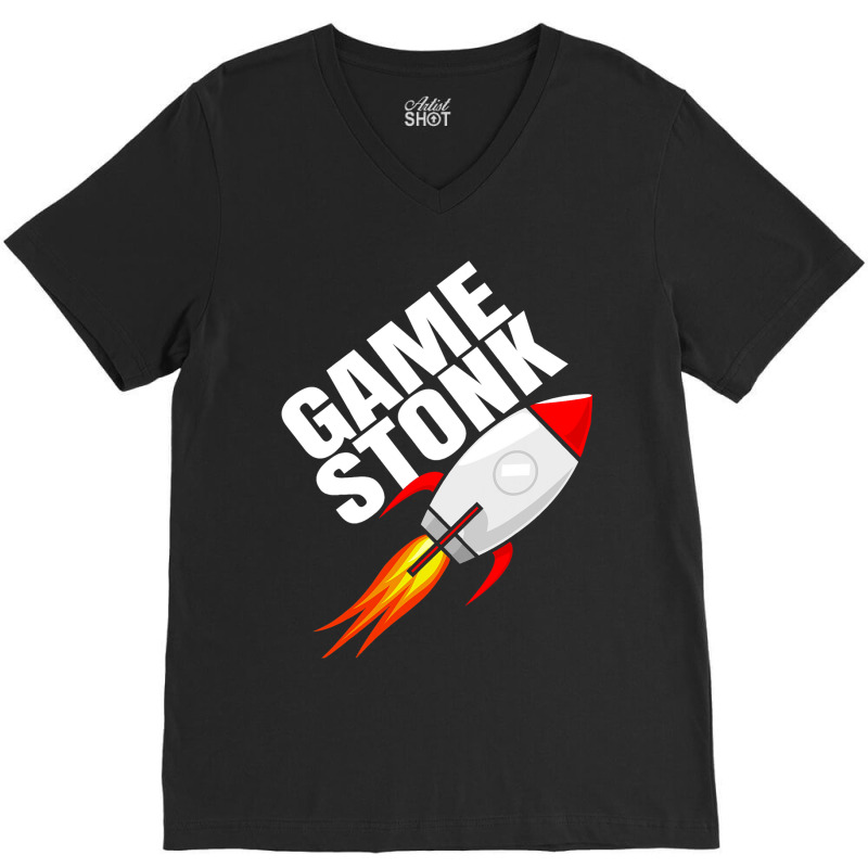 Game Stonk Shirt Ride It To The Moon V-neck Tee | Artistshot