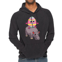 Easter Egg Riding Hippo Easter Day Cute Hippopotam Vintage Hoodie | Artistshot