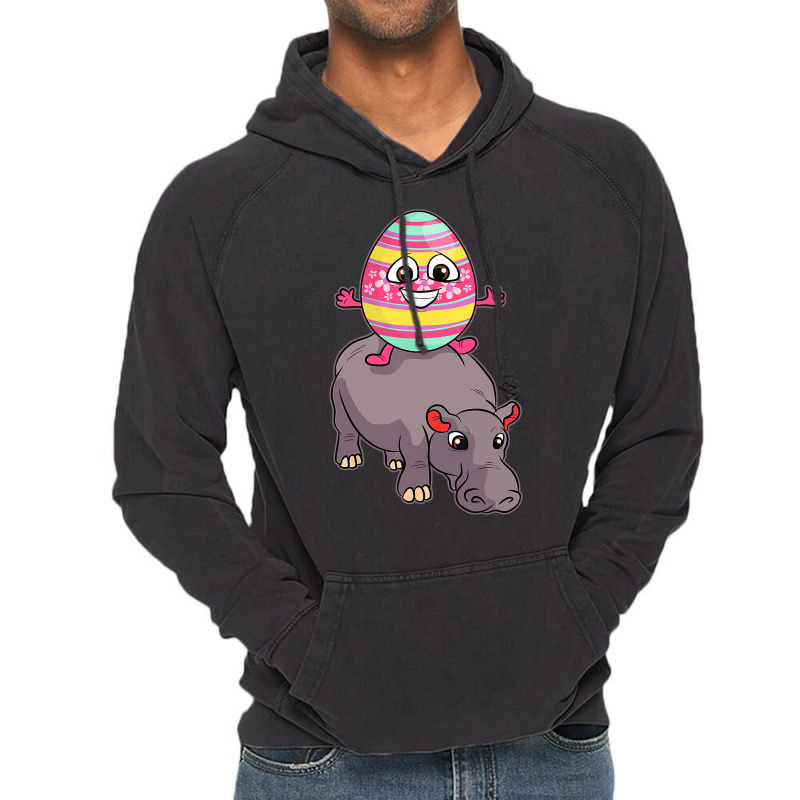 Easter Egg Riding Hippo Easter Day Cute Hippopotam Vintage Hoodie | Artistshot