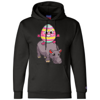 Easter Egg Riding Hippo Easter Day Cute Hippopotam Champion Hoodie | Artistshot