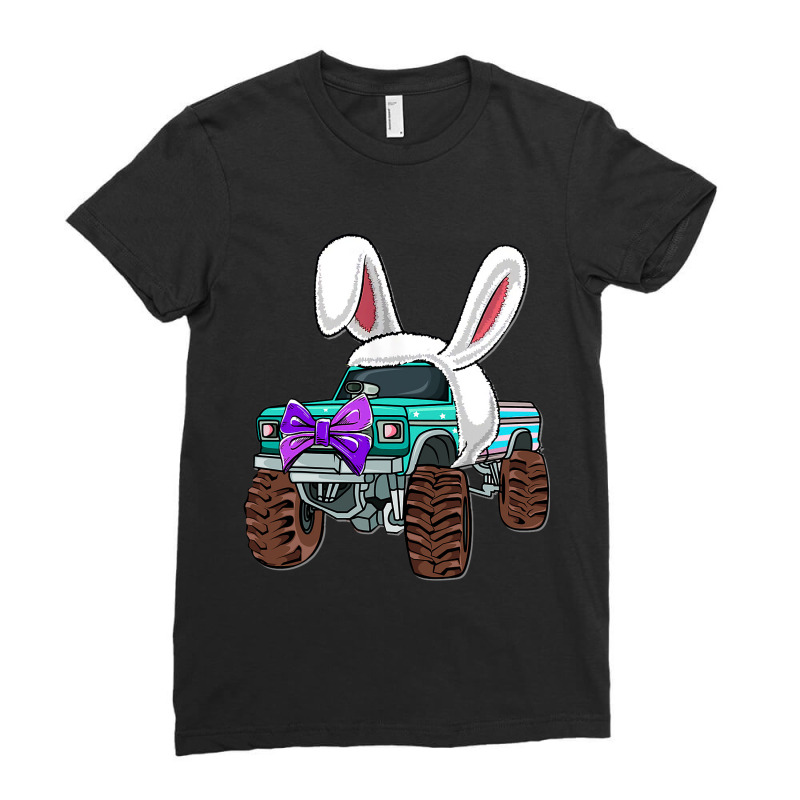 Easter Eggs Hunter Bunny Tractor Happy Easter Day Ladies Fitted T-shirt | Artistshot