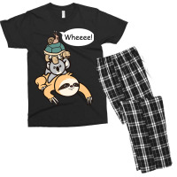 Funny Slow Moving Sloth Turtle Koala Snail Family  Men's T-shirt Pajama Set | Artistshot