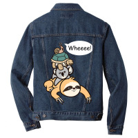 Funny Slow Moving Sloth Turtle Koala Snail Family  Men Denim Jacket | Artistshot