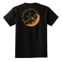 The Mountains Are Calling - Golden Version Basic Youth T-shirt | Artistshot