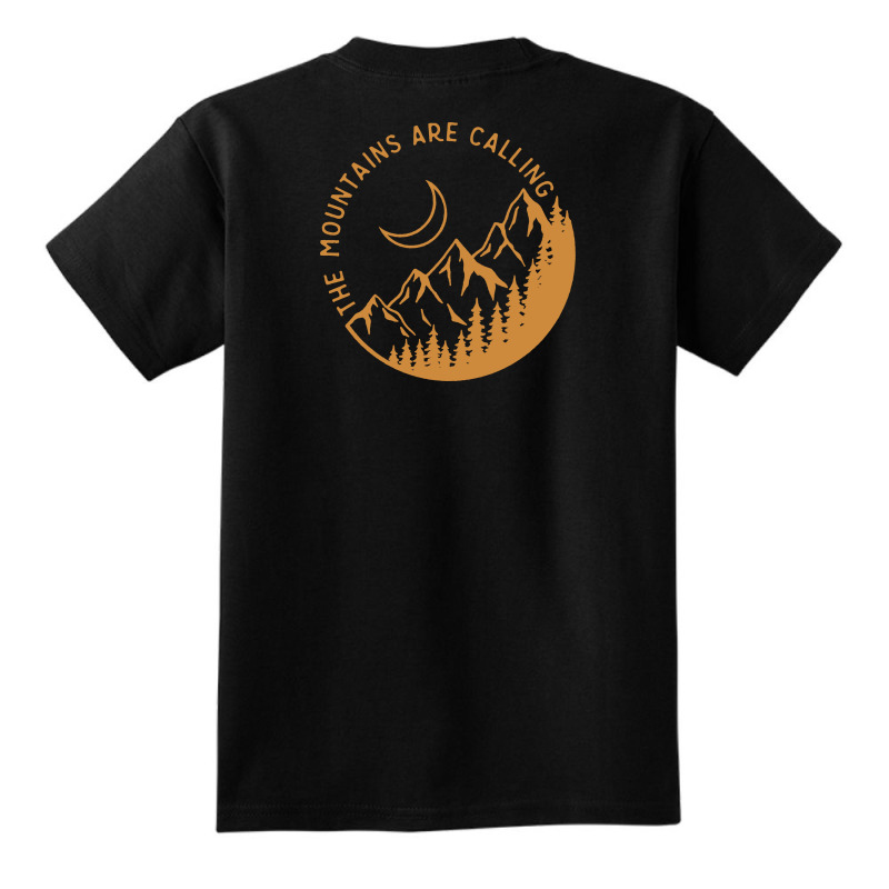 The Mountains Are Calling - Golden Version Basic Youth T-shirt by Sommerseth Art | Artistshot