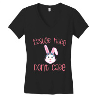 Easter Hare Dont Care Bad Hair Day Rabbit Pun Joke Women's V-neck T-shirt | Artistshot