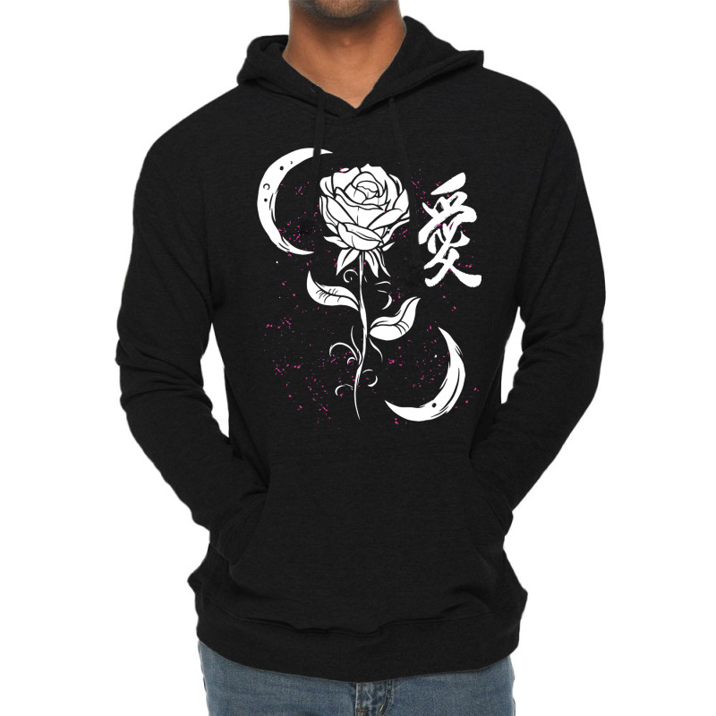 Flower Rose Moon Lightweight Hoodie by HarborLenard | Artistshot