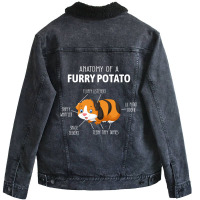 Funny Anatomy Of A Furry Potato Guinea Pig Lover G Unisex Sherpa-lined Denim Jacket | Artistshot