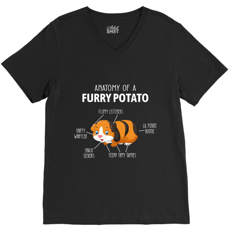 Funny Anatomy Of A Furry Potato Guinea Pig Lover G V-neck Tee | Artistshot