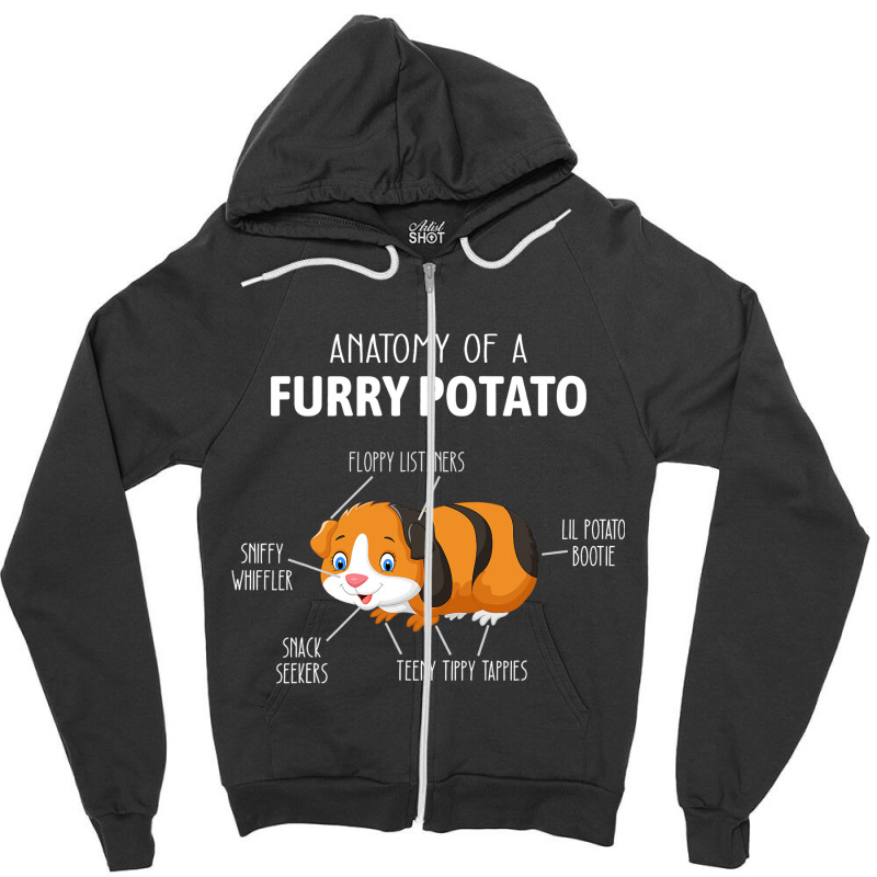 Funny Anatomy Of A Furry Potato Guinea Pig Lover G Zipper Hoodie | Artistshot