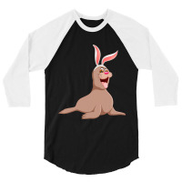 Funny Manatee Easter Bunny Cute Sea Animal Pascha  3/4 Sleeve Shirt | Artistshot