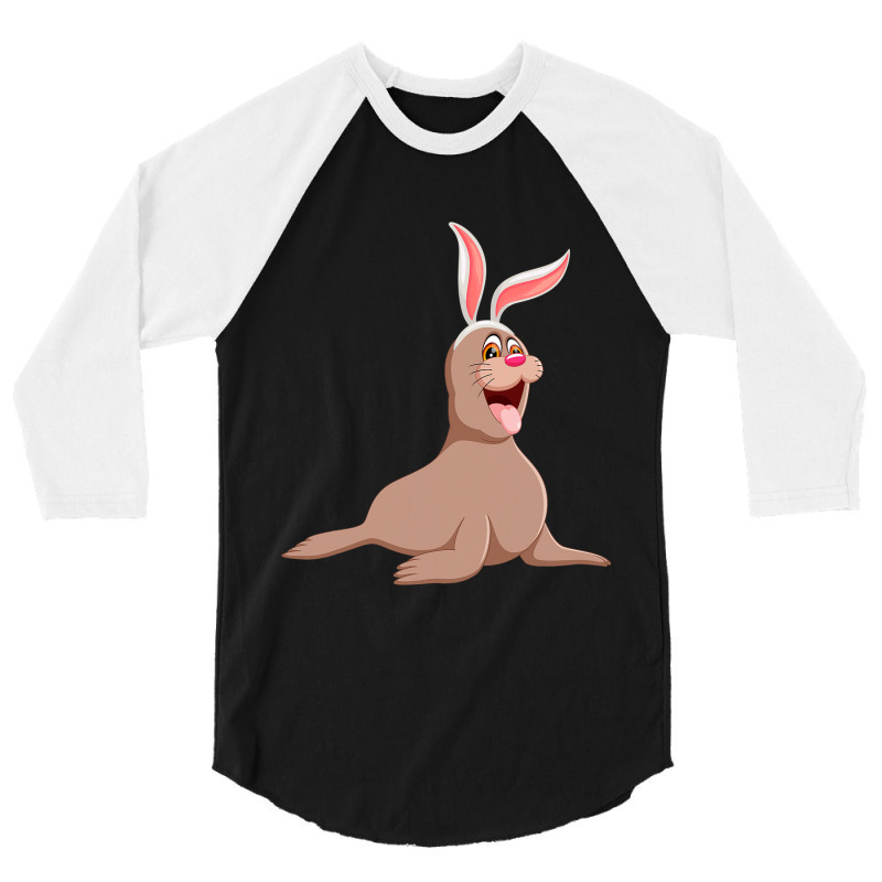 Funny Manatee Easter Bunny Cute Sea Animal Pascha  3/4 Sleeve Shirt by NariahPringl | Artistshot