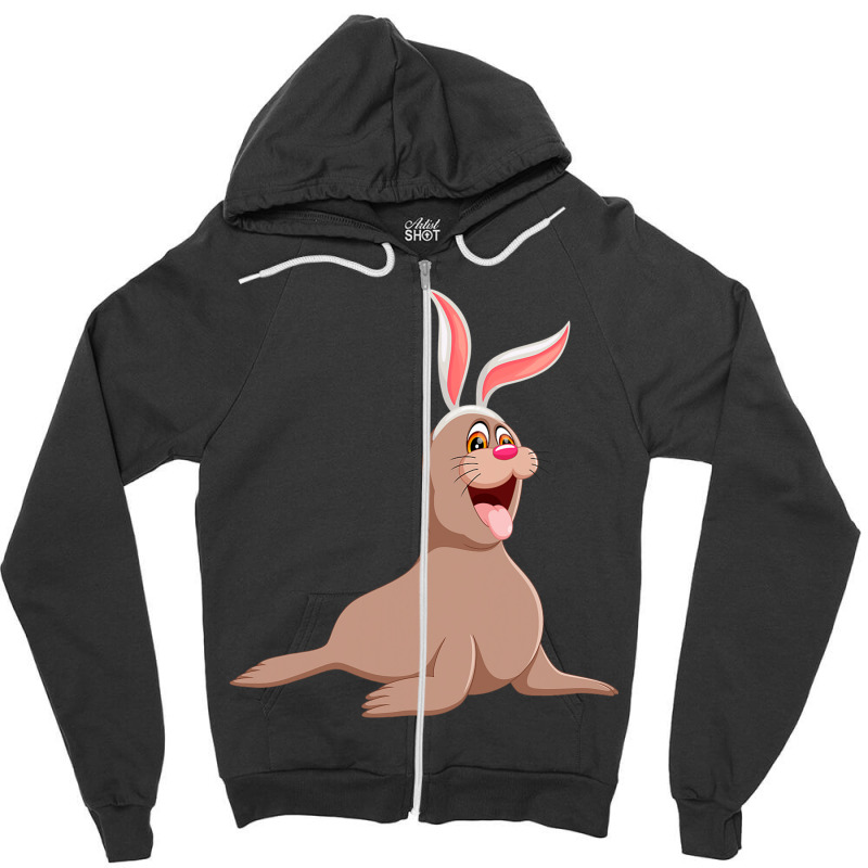 Funny Manatee Easter Bunny Cute Sea Animal Pascha  Zipper Hoodie by NariahPringl | Artistshot