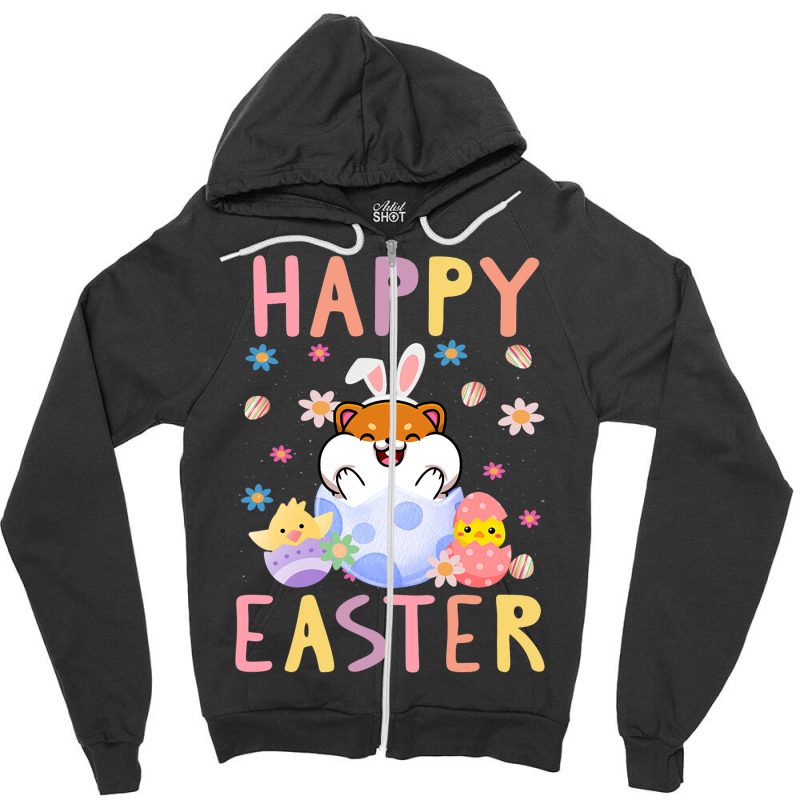 Easter Kawaii Bunny Guinea Pig Cute Spring Egg Hun Zipper Hoodie | Artistshot