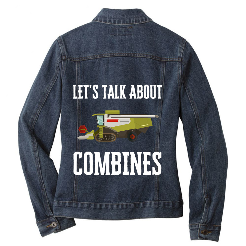 Farming Combine Harvester Driver Agriculture Tract Ladies Denim Jacket by ChelsieRountree | Artistshot