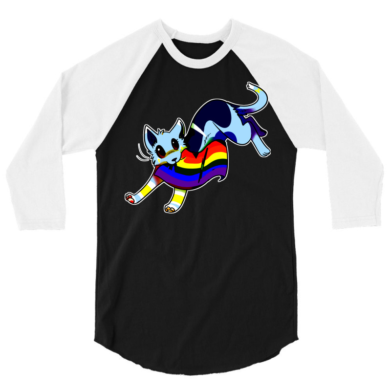 Cat Colorful 3/4 Sleeve Shirt by DYNNN | Artistshot