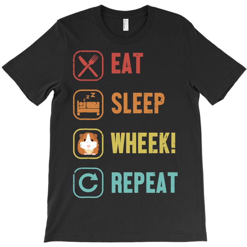 Eat Sleep Wheek Repeat Cavy Caviidae Long Hair Gui T-shirt | Artistshot