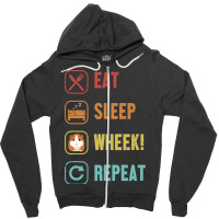 Eat Sleep Wheek Repeat Cavy Caviidae Long Hair Gui Zipper Hoodie | Artistshot