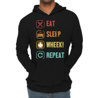 Eat Sleep Wheek Repeat Cavy Caviidae Long Hair Gui Lightweight Hoodie | Artistshot