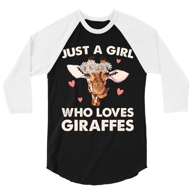 Funny Giraffe Design For Girls Safari Giraffe Love 3/4 Sleeve Shirt | Artistshot