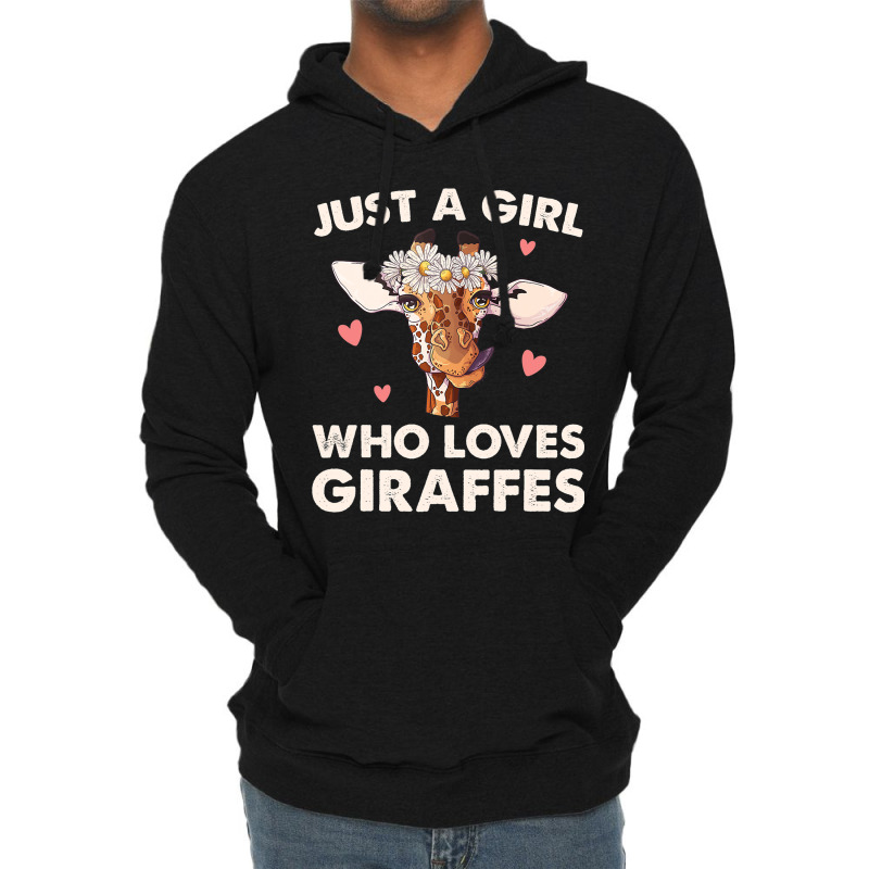 Funny Giraffe Design For Girls Safari Giraffe Love Lightweight Hoodie | Artistshot