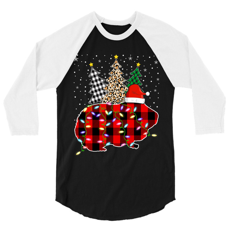 Funny Merry Christmas Guinea Pig Animals Leopard P 3/4 Sleeve Shirt | Artistshot