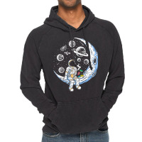 Funny Astronaut On The Moon Coffee And Donut Space Vintage Hoodie | Artistshot