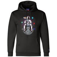 Funny Astronaut Sitting On The Moon Solar System S Champion Hoodie | Artistshot