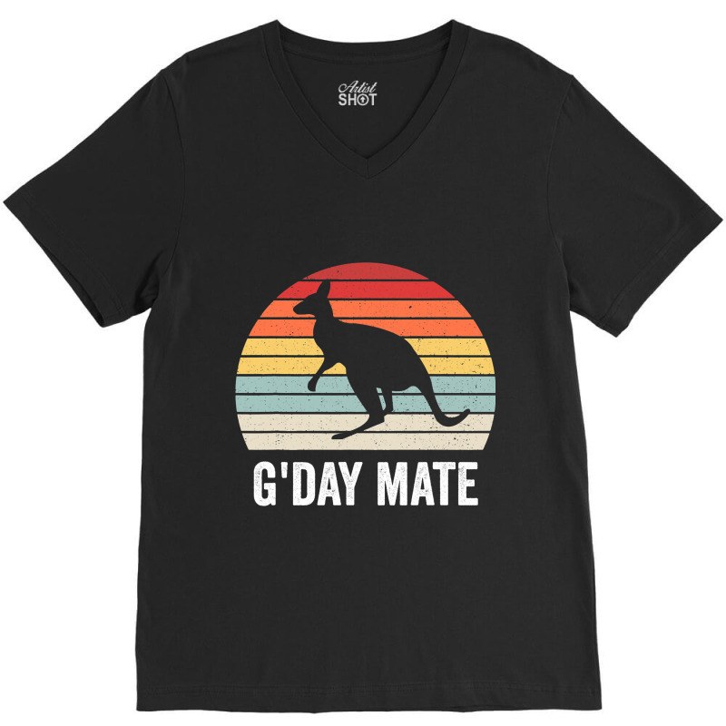 Gday Mate Australia Funny Kangaroo Australian Vint V-neck Tee | Artistshot