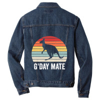 Gday Mate Australia Funny Kangaroo Australian Vint Men Denim Jacket | Artistshot