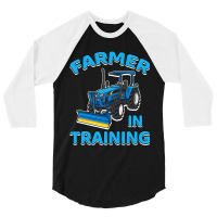 Funny Tractor Boy Farmer In Training Farming Tract 3/4 Sleeve Shirt | Artistshot