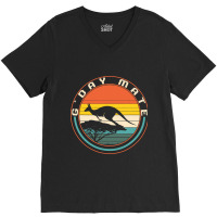 Gday Mate Australian Animals Kangaroo Lover Aussie V-neck Tee | Artistshot