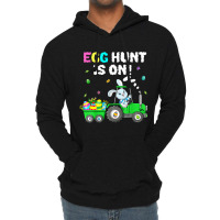 Egg Hunt Is On Tractor Easter Bunny Eggs Boys Kids Lightweight Hoodie | Artistshot