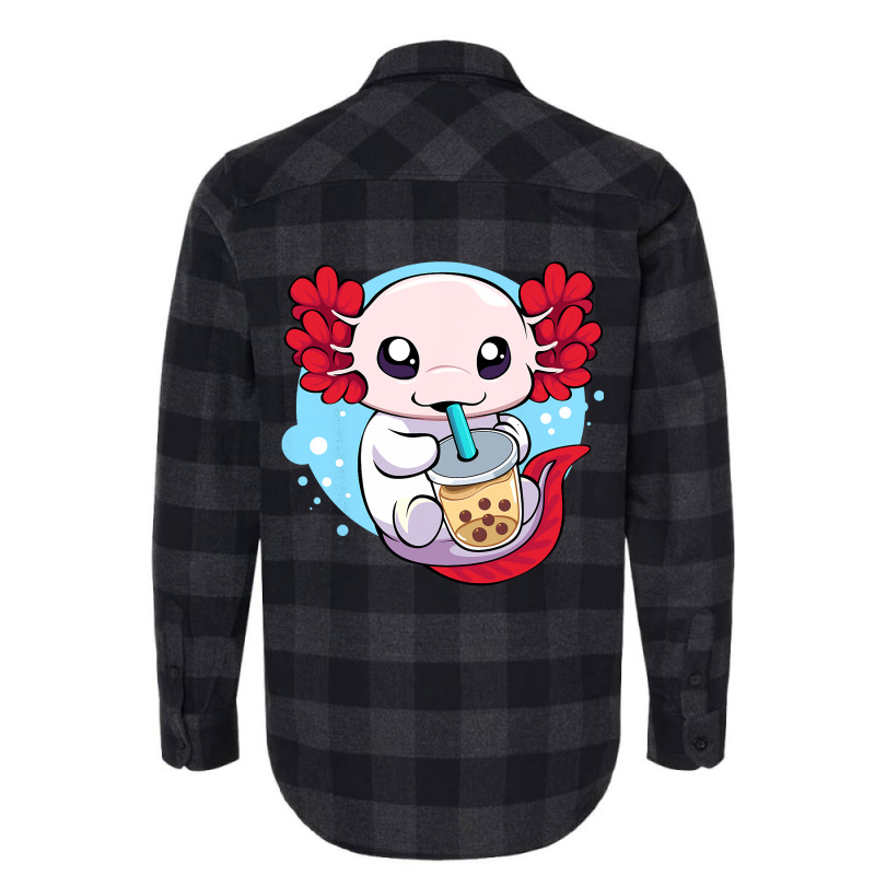 Funny Axolotl Salamander Aquatic Boba Kawaii Aesth Flannel Shirt | Artistshot