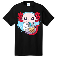 Funny Axolotl Salamander Aquatic Boba Kawaii Aesth Basic T-shirt | Artistshot