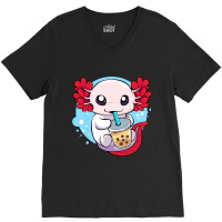 Funny Axolotl Salamander Aquatic Boba Kawaii Aesth V-neck Tee | Artistshot