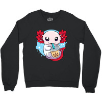 Funny Axolotl Salamander Aquatic Boba Kawaii Aesth Crewneck Sweatshirt | Artistshot