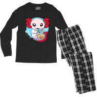 Funny Axolotl Salamander Aquatic Boba Kawaii Aesth Men's Long Sleeve Pajama Set | Artistshot