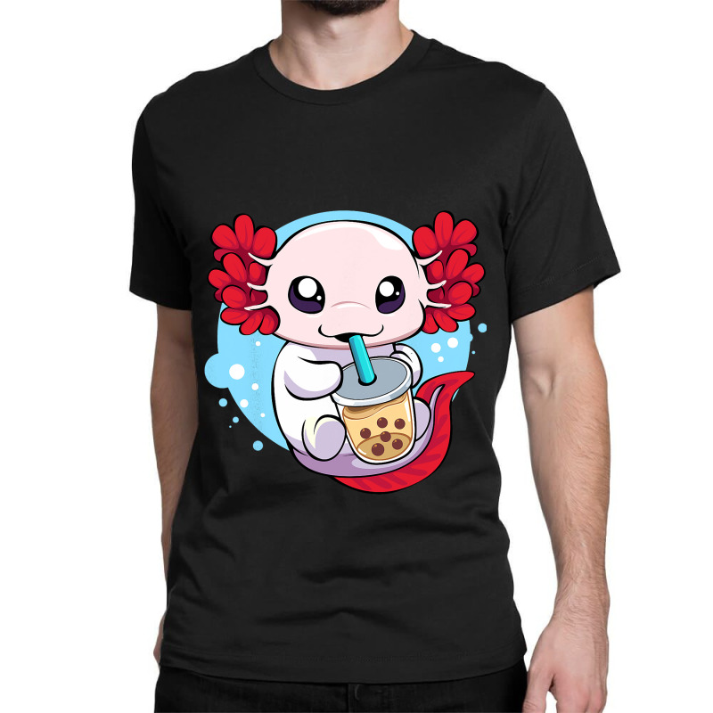 Funny Axolotl Salamander Aquatic Boba Kawaii Aesth Classic T-shirt | Artistshot