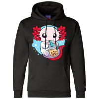 Funny Axolotl Salamander Aquatic Boba Kawaii Aesth Champion Hoodie | Artistshot