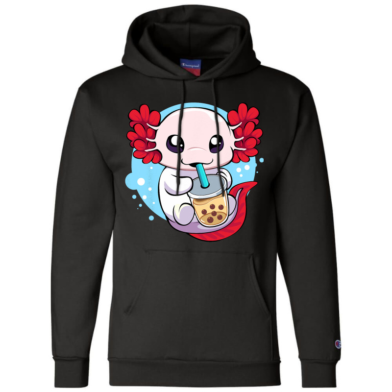 Funny Axolotl Salamander Aquatic Boba Kawaii Aesth Champion Hoodie | Artistshot