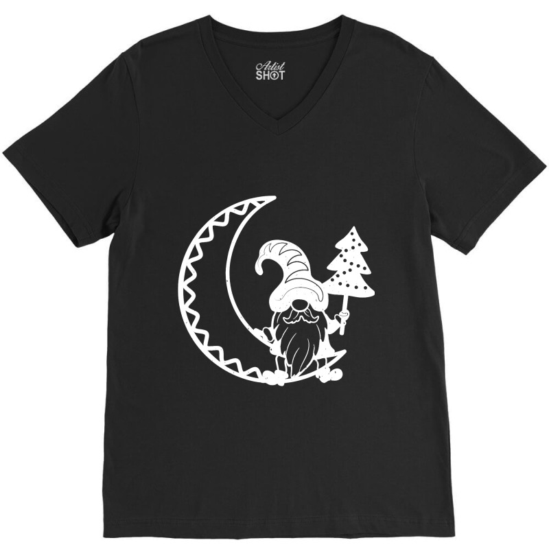 Funny Gnome Christmas Moon Matching Family Group V-neck Tee | Artistshot