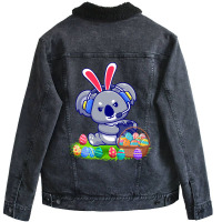 Funny Gnomes Easter Bunny Ears Easter Koala Bunny  Unisex Sherpa-lined Denim Jacket | Artistshot