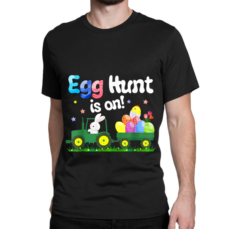 Egg Hunt Is On Tractor Funny Easter Bunny Boys Kid Classic T-shirt | Artistshot