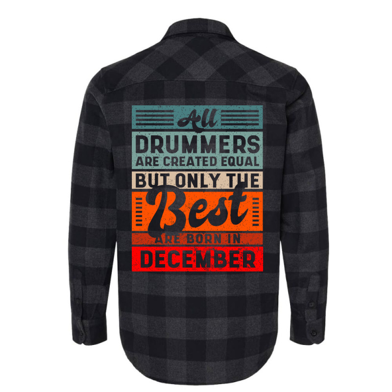 Retro Vintage Drummer Birtday December Flannel Shirt by Shanika | Artistshot